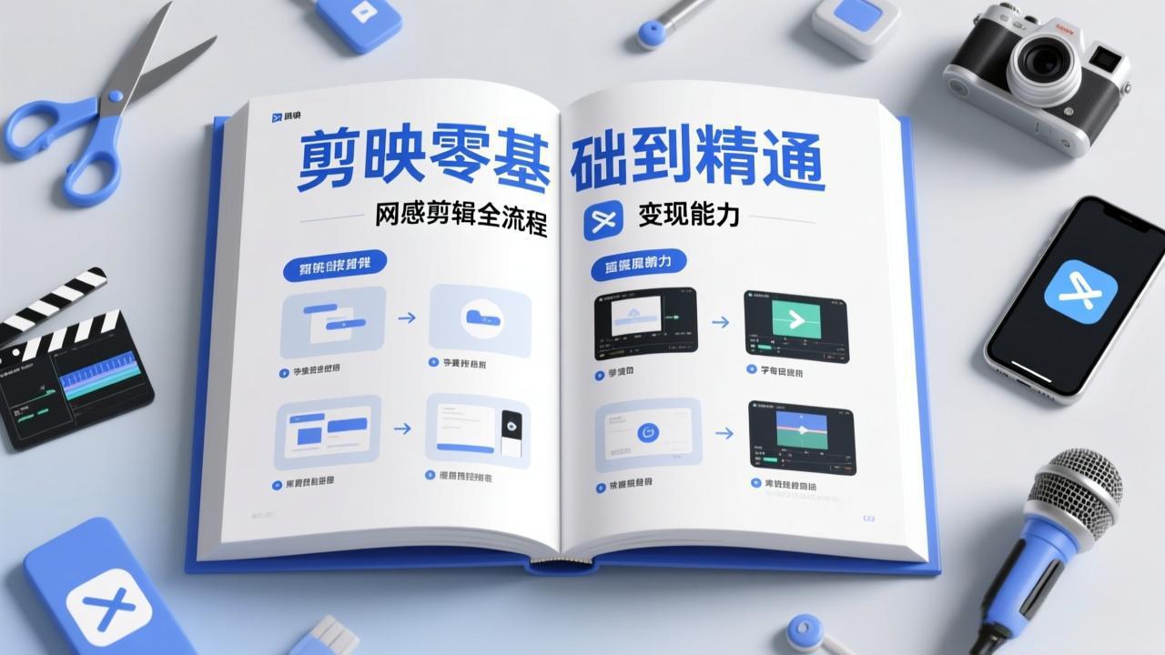 剪映零基础也能快速上手,从入门到精通掌握网感剪辑全流程,掌握能直接变现的剪辑能力-云阁资源网