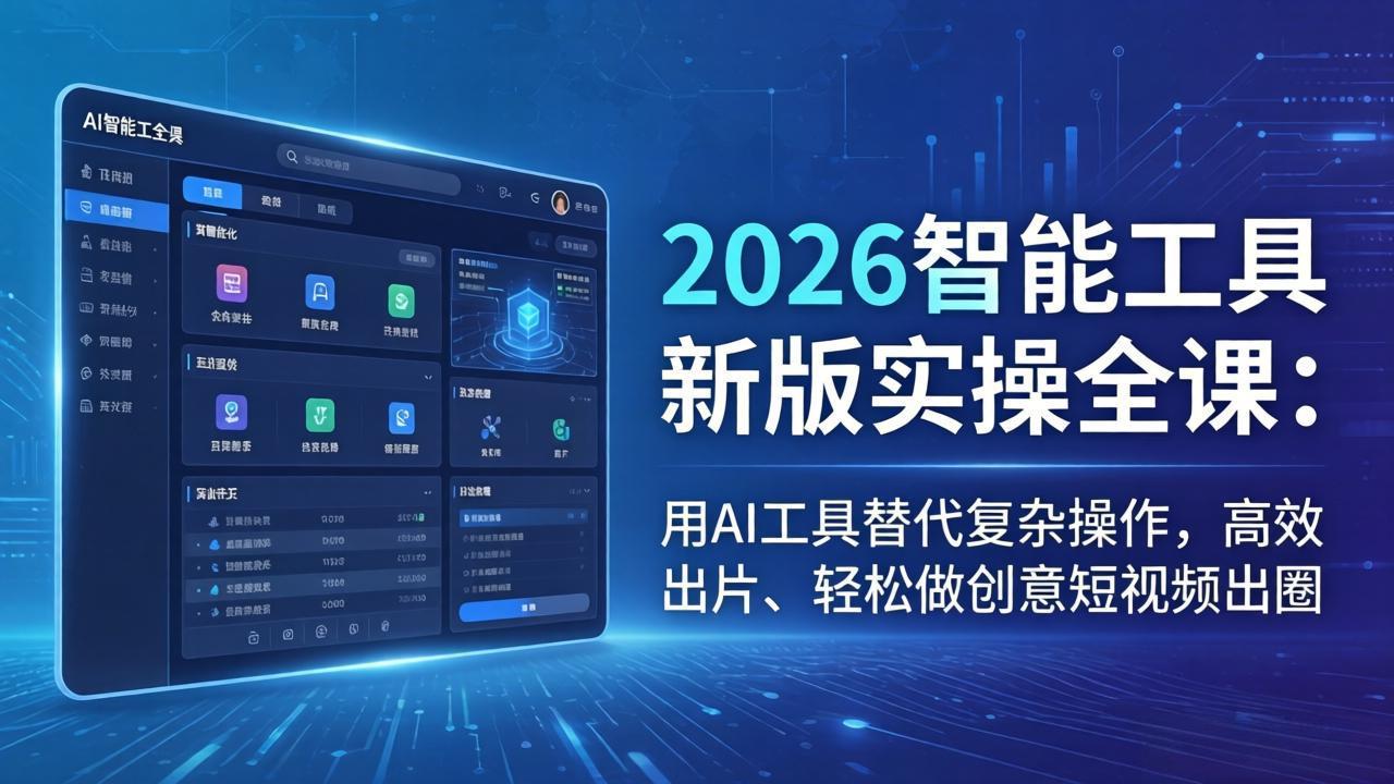 2026智能工具新版实操全课:用AI工具替代复杂操作,高效出片、轻松做创意短视频出圈-云阁资源网