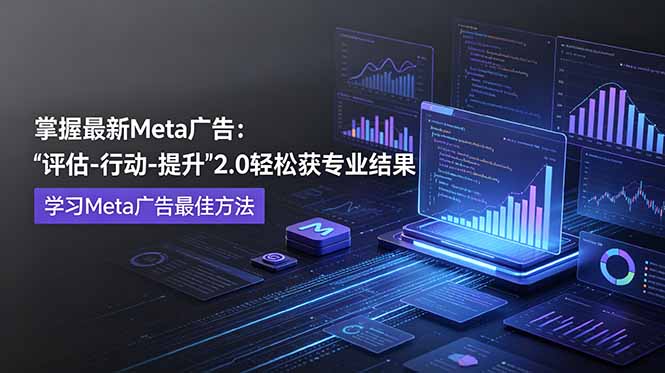 掌握最新的Meta广告,通过“评估-行动-提升”2.0版本轻松获得专业级结果。学习目前学习Meta广告的最佳方法-云阁资源网